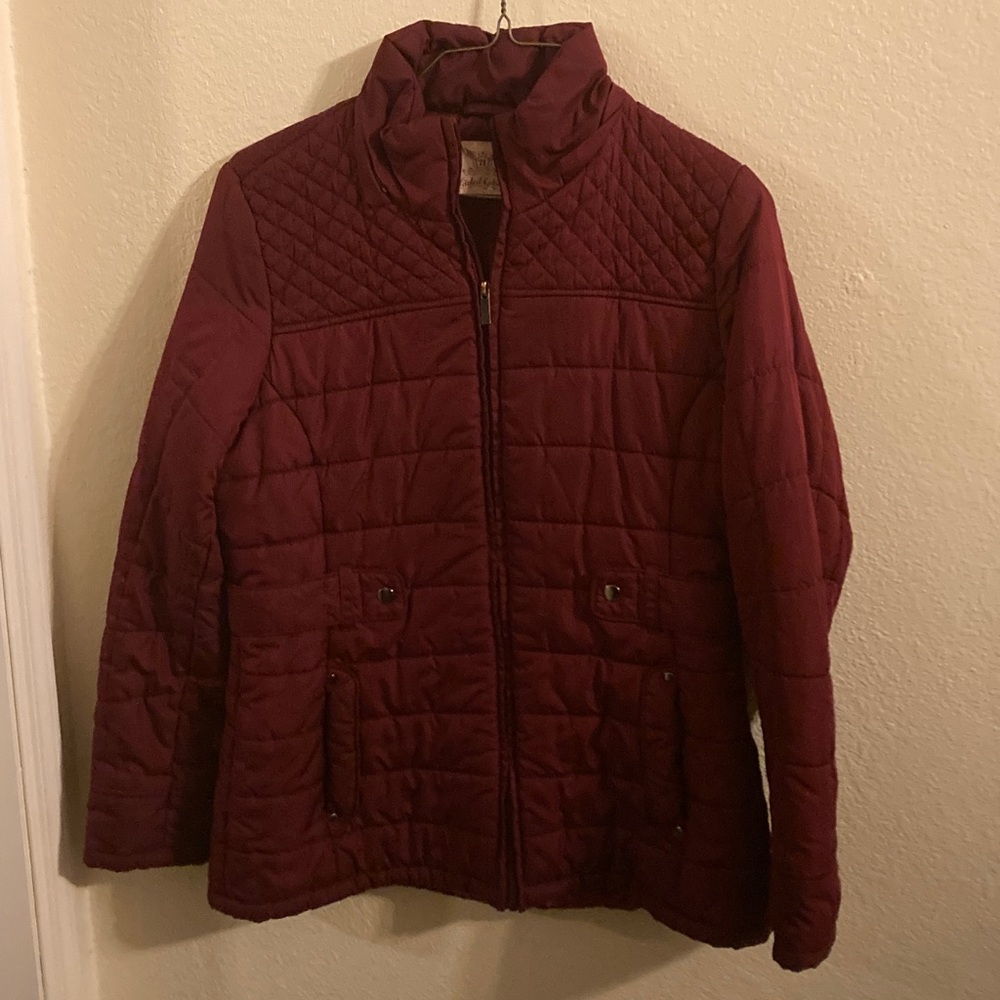 Faded Glory Women's Burgundy Puffer Jacket